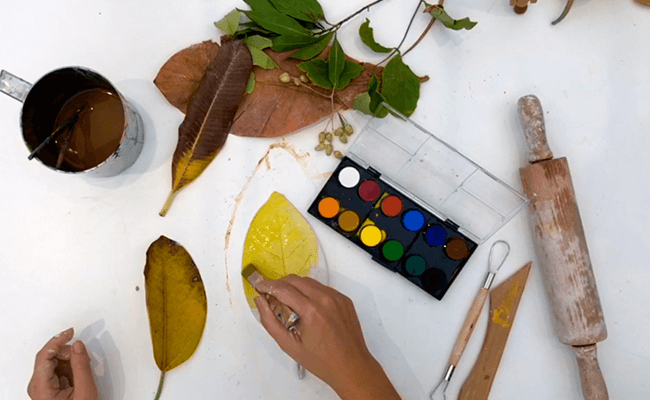Salt dough leaves