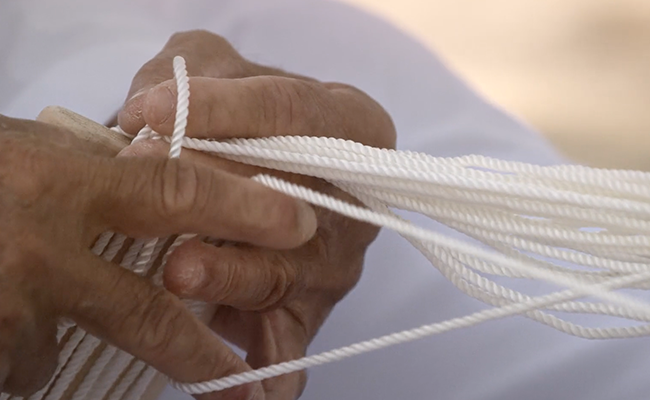 Fish net making